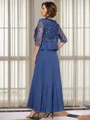 A-line Scoop Appliques Lace Ankle-Length Chiffon Mother of the Bride Dress