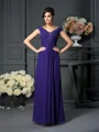 A-Line/Princess V-neck Floor-Length Chiffon Mother of the Bride Dresses With Beading