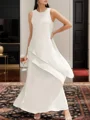 A-Line Scoop Sleeveless Ruffles Ankle-Length Chiffon Mother of the Bride Dress