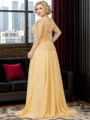 Sheath Illusion Short Sleeves Applique Sweep Train Chiffon Mother of the Bride Dress