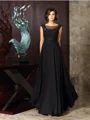 A-Line/Princess Scoop Floor-Length Chiffon Mother of the Bride Dresses With Appliques Lace