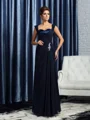 A-Line/Princess Straps Floor-Length Chiffon Mother of the Bride Dresses With Beading