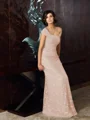 A-Line/Princess Off-the-Shoulder Floor-Length Chiffon Mother of the Bride Dresses With Appliques Lace