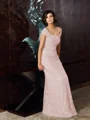 A-Line/Princess Off-the-Shoulder Floor-Length Chiffon Mother of the Bride Dresses With Appliques Lace
