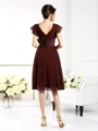 A-Line/Princess V-neck Knee-Length Chiffon Mother of the Bride Dresses With Bow