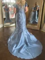 Sheath Off-the-Shoulder Bow Court Train Satin Mother of the Bride Dress