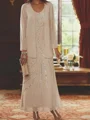Sheath Sweetheart Sequin Ankle-Length Chiffon Mother of the Bride Dress