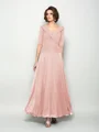 A-Line/Princess V-neck Ankle-Length Chiffon Mother of the Bride Dresses