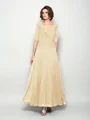 A-Line/Princess V-neck Ankle-Length Chiffon Mother of the Bride Dresses