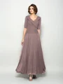 A-Line/Princess V-neck Ankle-Length Chiffon Mother of the Bride Dresses