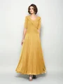 A-Line/Princess V-neck Ankle-Length Chiffon Mother of the Bride Dresses