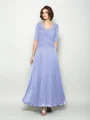 A-Line/Princess V-neck Ankle-Length Chiffon Mother of the Bride Dresses