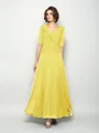 A-Line/Princess V-neck Ankle-Length Chiffon Mother of the Bride Dresses