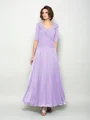 A-Line/Princess V-neck Ankle-Length Chiffon Mother of the Bride Dresses