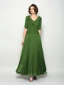 A-Line/Princess V-neck Ankle-Length Chiffon Mother of the Bride Dresses