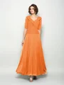 A-Line/Princess V-neck Ankle-Length Chiffon Mother of the Bride Dresses