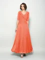 A-Line/Princess V-neck Ankle-Length Chiffon Mother of the Bride Dresses