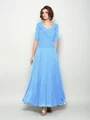 A-Line/Princess V-neck Ankle-Length Chiffon Mother of the Bride Dresses