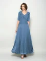 A-Line/Princess V-neck Ankle-Length Chiffon Mother of the Bride Dresses