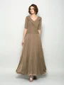 A-Line/Princess V-neck Ankle-Length Chiffon Mother of the Bride Dresses