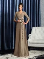A-Line/Princess V-neck Floor-Length Taffeta Mother of the Bride Dresses With Bow