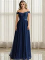 A-line/Princess Chiffon Off the Shoulder Sleeveless Floor-Length Mother of the Bride Dress