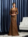 Sheath/Column Strapless Court Train Silk like Satin Mother of the Bride Dresses