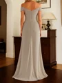 Sheath Off-the-Shoulder Appliques Lace Floor-Length Chiffon Corset Mother of the Bride Dress
