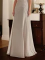 Sheath Off-the-Shoulder Appliques Lace Floor-Length Chiffon Corset Mother of the Bride Dress