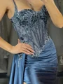 Sheath/Column Silk Like Satin Sweetheart Sleeveless Court Train Dress