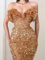 Sheath Sweetheart Sequin Sweep Train Dress