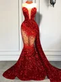 Sheath Sweetheart Rhinestone Court Train Dress