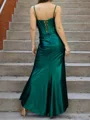 Sheath Silk Like Satin Spaghetti Straps Sleeveless Floor-Length Prom Dresses