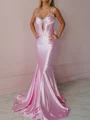 Trumpet Other Spaghetti Straps Sleeveless Sweep Train Prom Dresses