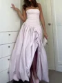 A-line Taffeta Straight Sleeveless Ankle-Length Prom Dresses