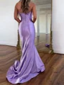 Mermaid Sweetheart Appliques Lace Court Train Silk Like Satin Corset Prom Dress