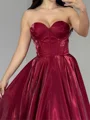 A-line Sweetheart Ruffles Sweep Train Corset Prom Dress