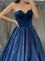 A-line Sweetheart Ruffles Sweep Train Corset Prom Dress