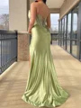 Sheath Sweetheart Beading Floor-Length Silk Like Satin Corset Prom Dress