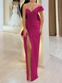 Sheath One-Shoulder Pleated Floor-Length Chiffon Corset Prom Dress