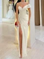 Sheath One-Shoulder Pleated Floor-Length Chiffon Corset Prom Dress