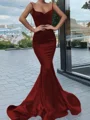 Trumpet/Mermaid Sweetheart Sweep Train Silk Like Satin Prom Dresses