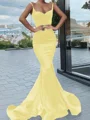 Trumpet/Mermaid Sweetheart Sweep Train Silk Like Satin Prom Dresses