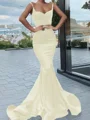 Trumpet/Mermaid Sweetheart Sweep Train Silk Like Satin Prom Dresses