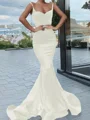 Trumpet/Mermaid Sweetheart Sweep Train Silk Like Satin Prom Dresses
