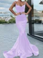 Trumpet/Mermaid Sweetheart Sweep Train Silk Like Satin Prom Dresses