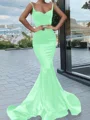 Trumpet/Mermaid Sweetheart Sweep Train Silk Like Satin Prom Dresses