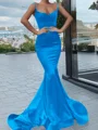 Trumpet/Mermaid Sweetheart Sweep Train Silk Like Satin Prom Dresses