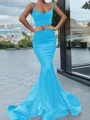 Trumpet/Mermaid Sweetheart Sweep Train Silk Like Satin Prom Dresses