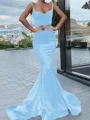 Trumpet/Mermaid Sweetheart Sweep Train Silk Like Satin Prom Dresses